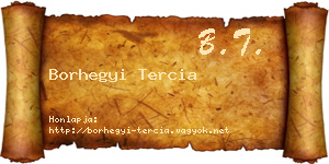 Borhegyi Tercia névjegykártya